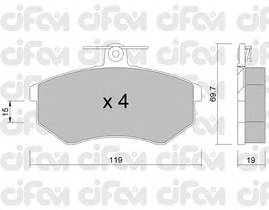 CIFAM 822-148-0 Комплект гальмівних колодок,