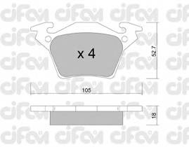 CIFAM 822-574-0 Комплект тормозных колодок,