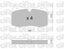 CIFAM 822-645-0 Комплект гальмівних колодок,