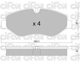 CIFAM 822-671-1 Комплект гальмівних колодок,