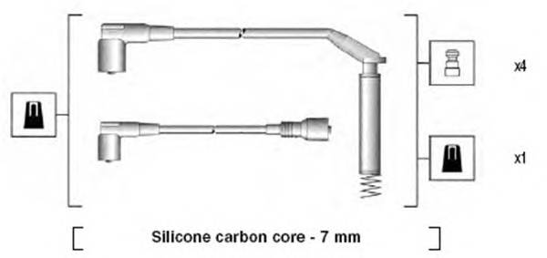 MAGNETI MARELLI 941125150669 Комплект проводов зажигания