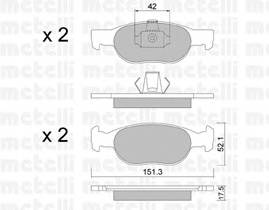 METELLI 22-0079-1 Комплект гальмівних колодок,