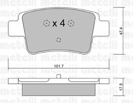 METELLI 22-0705-0 Комплект гальмівних колодок,