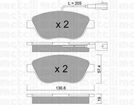 METELLI 22-0322-3 Комплект гальмівних колодок,