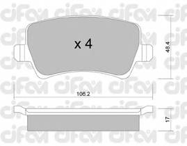 CIFAM 822-676-0 Комплект тормозных колодок,