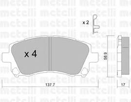 METELLI 22-0296-0 Комплект тормозных колодок,