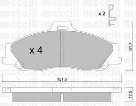 METELLI 22-0479-0 Комплект гальмівних колодок,