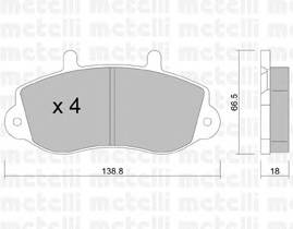 METELLI 22-0264-0 Комплект гальмівних колодок,