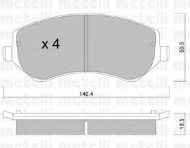 METELLI 22-0524-0 Комплект тормозных колодок,