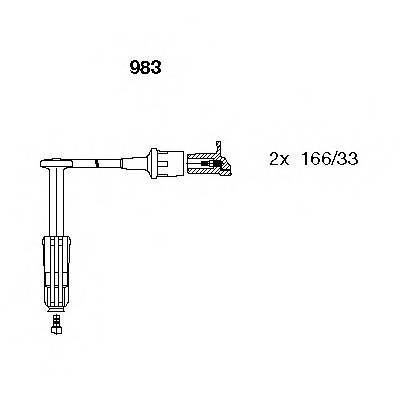 BREMI 983 Комплект проводов зажигания