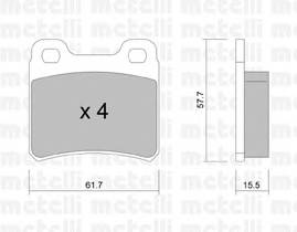 METELLI 22-0141-0 Комплект гальмівних колодок,