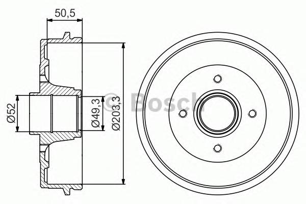 BOSCH 0 986 477 214 Гальмівний барабан