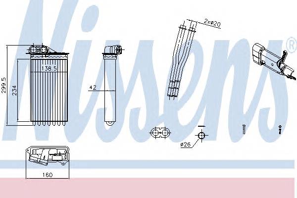 NISSENS 71161 Теплообменник, отопление салона