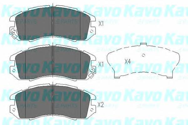 KAVO PARTS KBP-8010 Комплект гальмівних колодок,