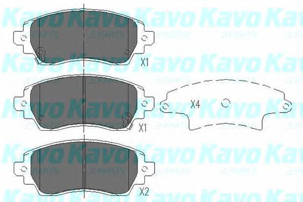 KAVO PARTS KBP-9010 Комплект гальмівних колодок,
