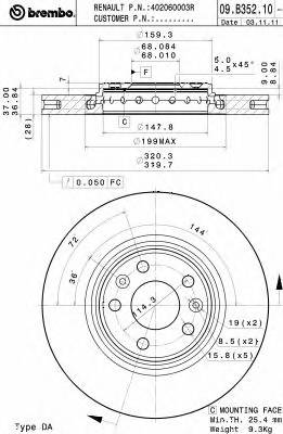 BREMBO 09.B352.11 купити в Україні за вигідними цінами від компанії ULC