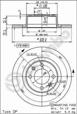 BREMBO 08.8727.10 купити в Україні за вигідними цінами від компанії ULC