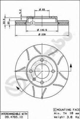 BREMBO 09.4765.75 купить в Украине по выгодным ценам от компании ULC