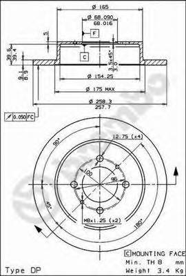 BREMBO 08.5443.40 купити в Україні за вигідними цінами від компанії ULC