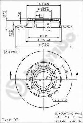 BREMBO 08.9136.11 купити в Україні за вигідними цінами від компанії ULC