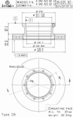 BREMBO 09.B325.30 купить в Украине по выгодным ценам от компании ULC